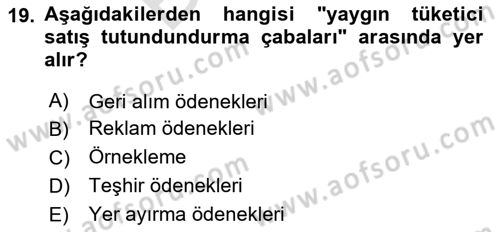 Reklam Kampanya Süreci Dersi 2024 - 2025 Yılı (Final) Dönem Sonu Sınav Soruları 19. Soru