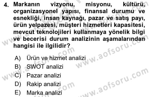 Reklam Kampanya Süreci Dersi 2024 - 2025 Yılı (Final) Dönem Sonu Sınav Soruları 4. Soru