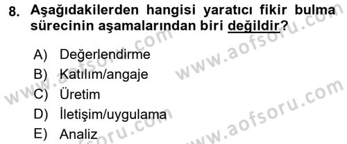 Reklam Kampanya Süreci Dersi 2024 - 2025 Yılı (Final) Dönem Sonu Sınav Soruları 8. Soru