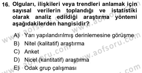 Reklam Kampanya Süreci Dersi 2024 - 2025 Yılı Yaz Okulu Sınav Soruları 16. Soru