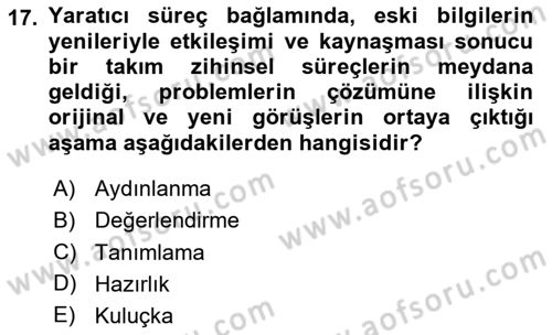 Reklam Kampanya Süreci Dersi 2025 - 2026 Yılı (Vize) Ara Sınav Soruları 17. Soru