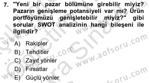 Reklam Kampanya Süreci Dersi 2025 - 2026 Yılı (Vize) Ara Sınav Soruları 7. Soru