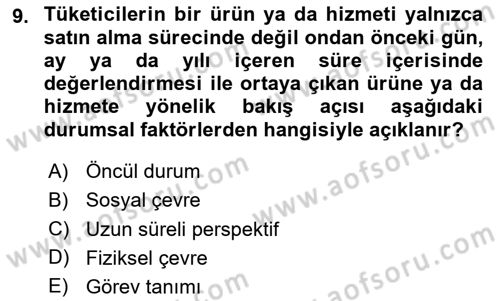 Reklam Kampanya Süreci Dersi 2025 - 2026 Yılı (Vize) Ara Sınav Soruları 9. Soru