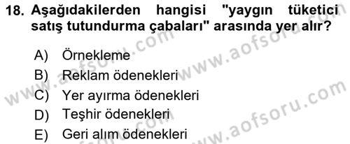 Reklam Kampanya Süreci Dersi 2025 - 2026 Yılı (Final) Dönem Sonu Sınav Soruları 18. Soru