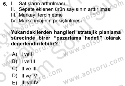 Reklam Kampanya Süreci Dersi 2025 - 2026 Yılı (Final) Dönem Sonu Sınav Soruları 6. Soru