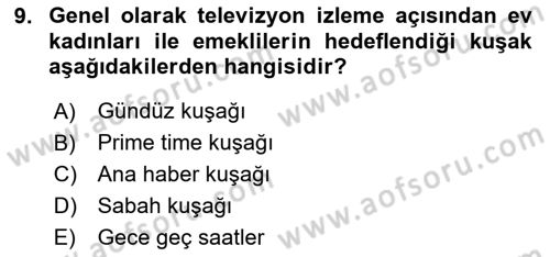 Reklam Kampanya Süreci Dersi 2025 - 2026 Yılı (Final) Dönem Sonu Sınav Soruları 9. Soru