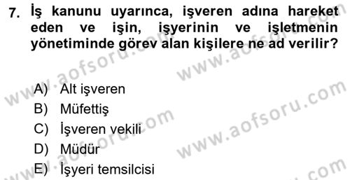 Hukukun Temel Kavramları Dersi 2016 - 2017 Yılı (Final) Dönem Sonu Sınav Soruları 7. Soru