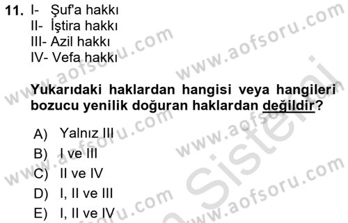 Hukukun Temel Kavramları Dersi 2021 - 2022 Yılı Yaz Okulu Sınav Soruları 11. Soru