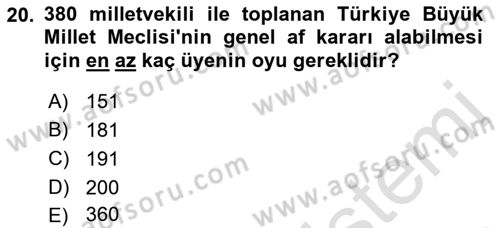 Hukukun Temel Kavramları Dersi 2021 - 2022 Yılı Yaz Okulu Sınav Soruları 20. Soru