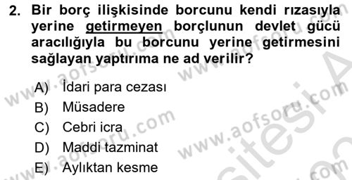 Hukukun Temel Kavramları Dersi 2025 - 2026 Yılı (Vize) Ara Sınav Soruları 2. Soru