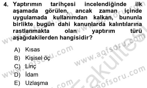 Hukukun Temel Kavramları Dersi 2025 - 2026 Yılı (Vize) Ara Sınav Soruları 4. Soru