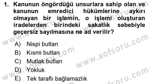Hukukun Temel Kavramları Dersi 2025 - 2026 Yılı (Final) Dönem Sonu Sınav Soruları 1. Soru