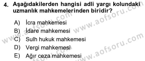 Hukukun Temel Kavramları Dersi 2025 - 2026 Yılı (Final) Dönem Sonu Sınav Soruları 4. Soru