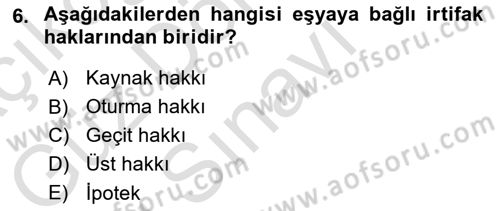 Hukukun Temel Kavramları Dersi 2025 - 2026 Yılı (Final) Dönem Sonu Sınav Soruları 6. Soru