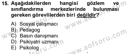 İnfaz Hukuku Dersi Ara Sınavı Deneme Sınav Soruları 15. Soru