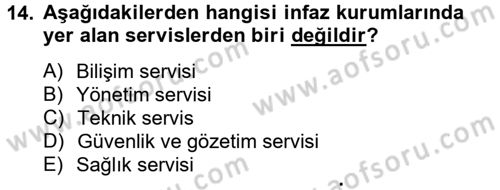 İnfaz Hukuku Dersi 2012 - 2013 Yılı (Final) Dönem Sonu Sınav Soruları 14. Soru