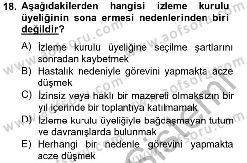 İnfaz Hukuku Dersi 2012 - 2013 Yılı (Final) Dönem Sonu Sınav Soruları 18. Soru