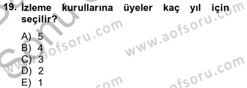 İnfaz Hukuku Dersi 2012 - 2013 Yılı (Final) Dönem Sonu Sınav Soruları 19. Soru