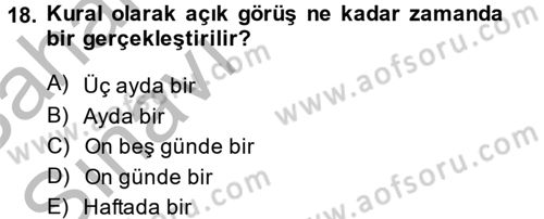 İnfaz Hukuku Dersi 2013 - 2014 Yılı (Vize) Ara Sınav Soruları 18. Soru