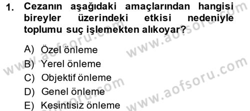 İnfaz Hukuku Dersi 2013 - 2014 Yılı (Final) Dönem Sonu Sınav Soruları 1. Soru