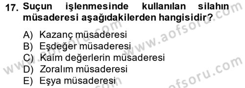 İnfaz Hukuku Dersi 2013 - 2014 Yılı Tek Ders Sınav Soruları 17. Soru