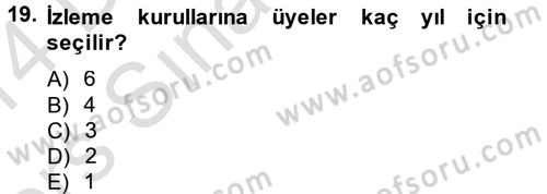 İnfaz Hukuku Dersi 2013 - 2014 Yılı Tek Ders Sınav Soruları 19. Soru