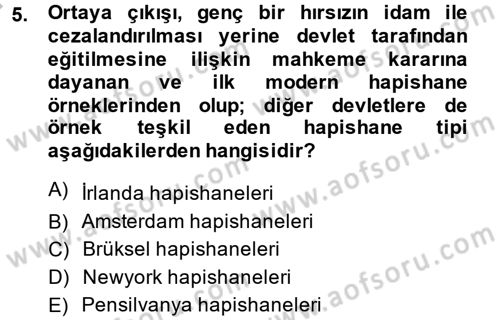 İnfaz Hukuku Dersi 2014 - 2015 Yılı (Vize) Ara Sınav Soruları 5. Soru