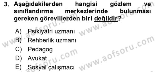İnfaz Hukuku Dersi 2015 - 2016 Yılı (Final) Dönem Sonu Sınav Soruları 3. Soru