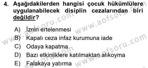 İnfaz Hukuku Dersi 2017 - 2018 Yılı (Final) Dönem Sonu Sınav Soruları 4. Soru