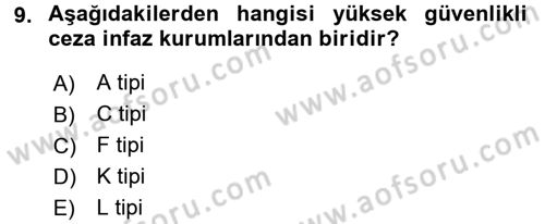 İnfaz Hukuku Dersi 2017 - 2018 Yılı (Final) Dönem Sonu Sınav Soruları 9. Soru