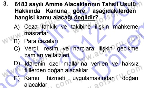 İdare Hukukuna Giriş Dersi 2012 - 2013 Yılı (Final) Dönem Sonu Sınav Soruları 3. Soru