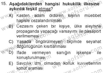 İdare Hukukuna Giriş Dersi 2012 - 2013 Yılı Tek Ders Sınav Soruları 15. Soru