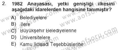 İdare Hukukuna Giriş Dersi 2012 - 2013 Yılı Tek Ders Sınav Soruları 2. Soru
