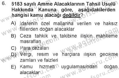 İdare Hukukuna Giriş Dersi 2012 - 2013 Yılı Tek Ders Sınav Soruları 6. Soru