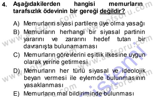 İdare Hukukuna Giriş Dersi 2013 - 2014 Yılı (Vize) Ara Sınav Soruları 4. Soru