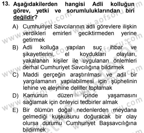 İdare Hukukuna Giriş Dersi 2013 - 2014 Yılı Tek Ders Sınav Soruları 13. Soru