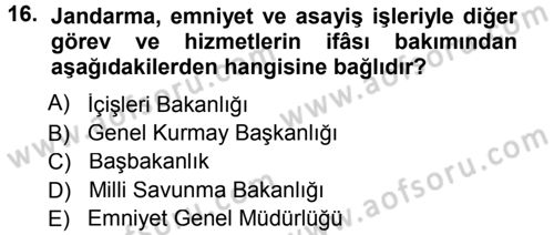 İdare Hukukuna Giriş Dersi 2013 - 2014 Yılı Tek Ders Sınav Soruları 16. Soru