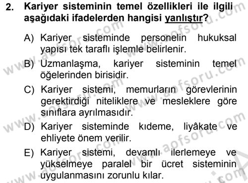 İdare Hukukuna Giriş Dersi 2013 - 2014 Yılı Tek Ders Sınav Soruları 2. Soru