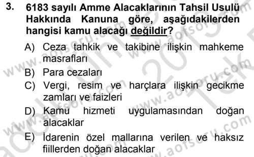İdare Hukukuna Giriş Dersi 2013 - 2014 Yılı Tek Ders Sınav Soruları 3. Soru
