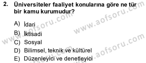 İdare Hukukuna Giriş Dersi Ara Sınavı Deneme Sınav Soruları 2. Soru