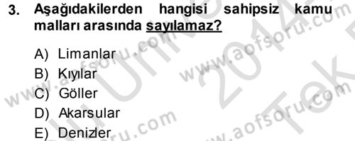 İdare Hukukuna Giriş Dersi 2014 - 2015 Yılı Tek Ders Sınavı 3. Soru