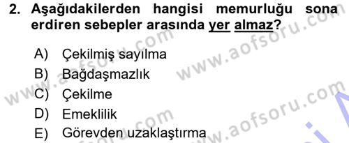İdare Hukukuna Giriş Dersi 2015 - 2016 Yılı (Final) Dönem Sonu Sınav Soruları 2. Soru