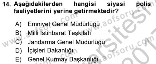 İdare Hukukuna Giriş Dersi 2016 - 2017 Yılı 3 Ders Sınav Soruları 14. Soru