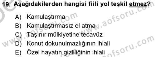 İdare Hukukuna Giriş Dersi 2016 - 2017 Yılı 3 Ders Sınav Soruları 19. Soru