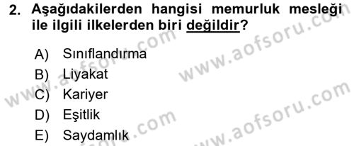 İdare Hukukuna Giriş Dersi 2016 - 2017 Yılı 3 Ders Sınav Soruları 2. Soru