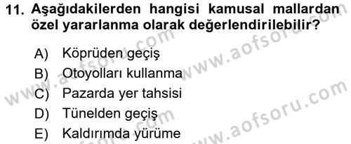 İdare Hukukuna Giriş Dersi 2017 - 2018 Yılı (Vize) Ara Sınav Soruları 11. Soru