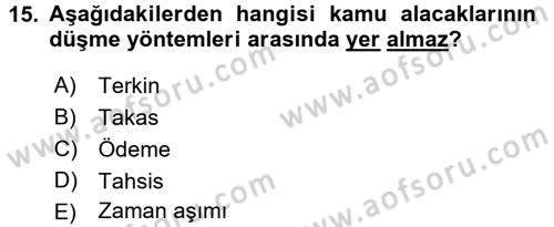 İdare Hukukuna Giriş Dersi 2017 - 2018 Yılı (Vize) Ara Sınav Soruları 15. Soru
