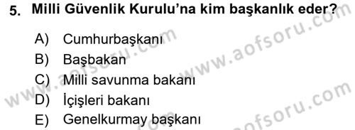 İdare Hukukuna Giriş Dersi 2017 - 2018 Yılı (Vize) Ara Sınavı 5. Soru