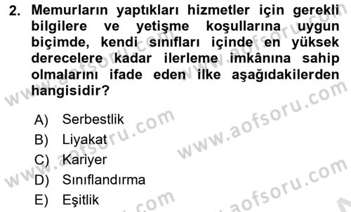İdare Hukukuna Giriş Dersi 2018 - 2019 Yılı 3 Ders Sınav Soruları 2. Soru