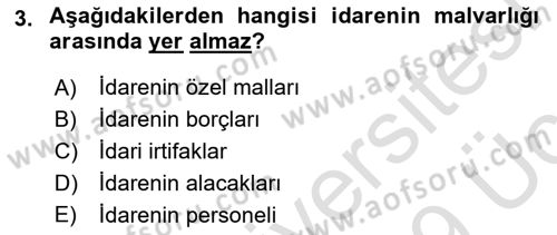 İdare Hukukuna Giriş Dersi 2018 - 2019 Yılı 3 Ders Sınav Soruları 3. Soru